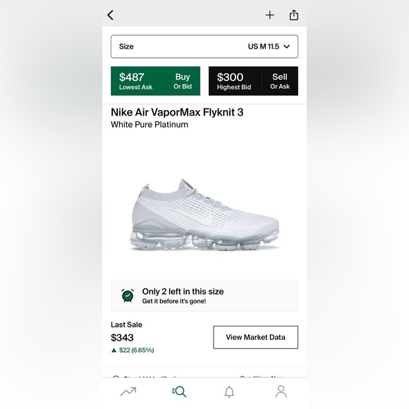 Mens “NIKE AIR VAPORMAX FLYKNIT 3” Pure Platinum - Picture 6 of 6